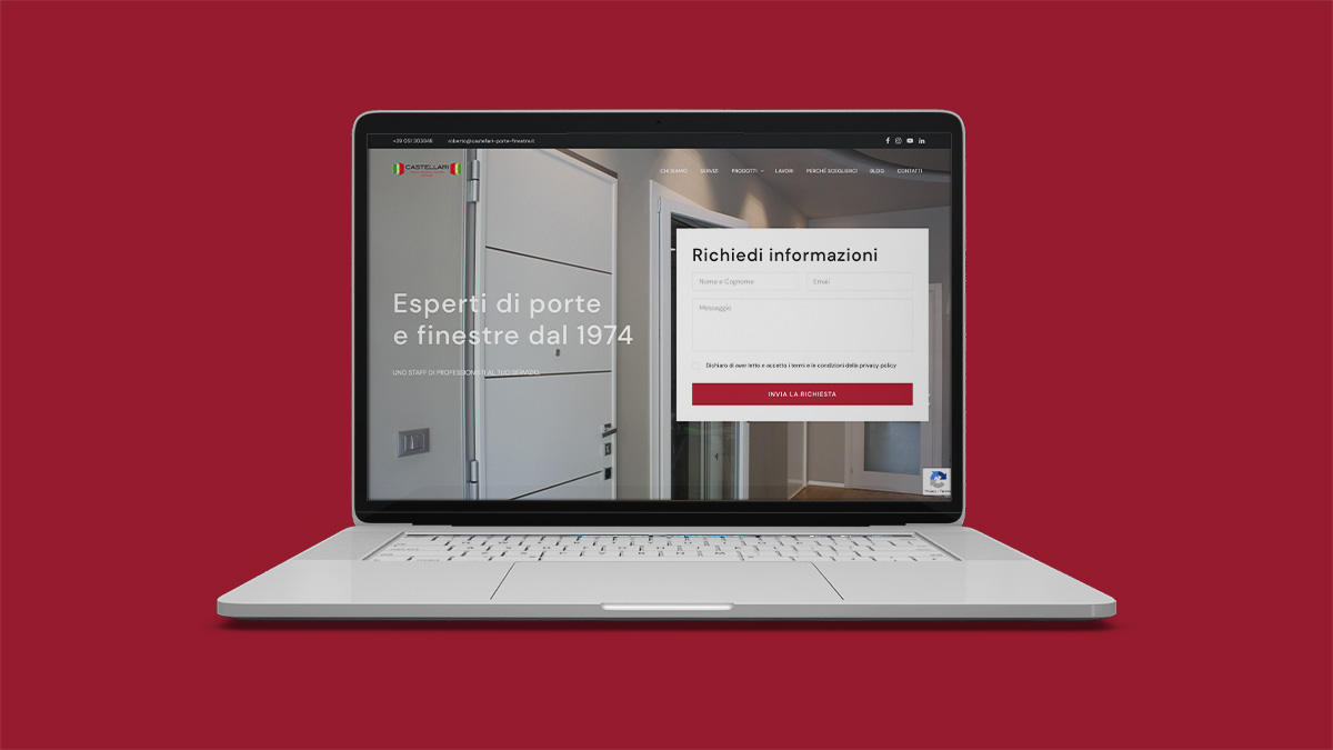 Sito web con catalogo prodotti per Castellari porte e finestre Bologna
